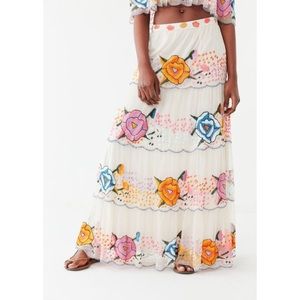 Embroidered maxi skirt